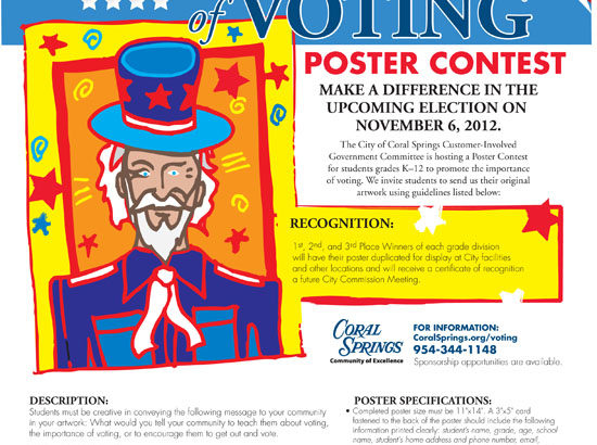 The City of Coral Springs Holds Voting Poster Contest for Local Kids
