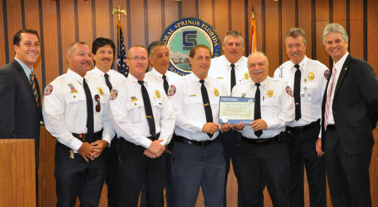 Coral Springs Fire Department Employees Recognized at City Commission Meeting