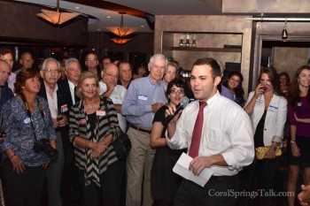 Dan Daley speaking to supporters at his event on Thursday