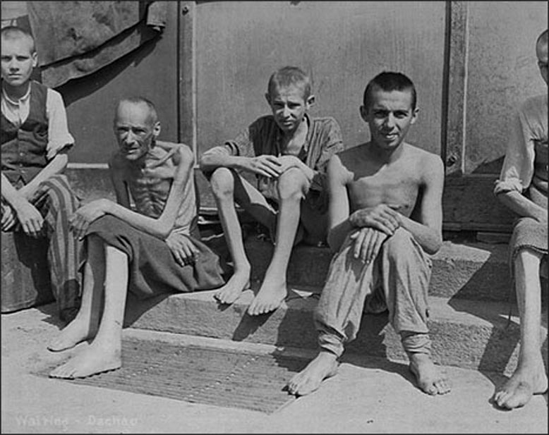 Survivors of Dachau concentration camp 