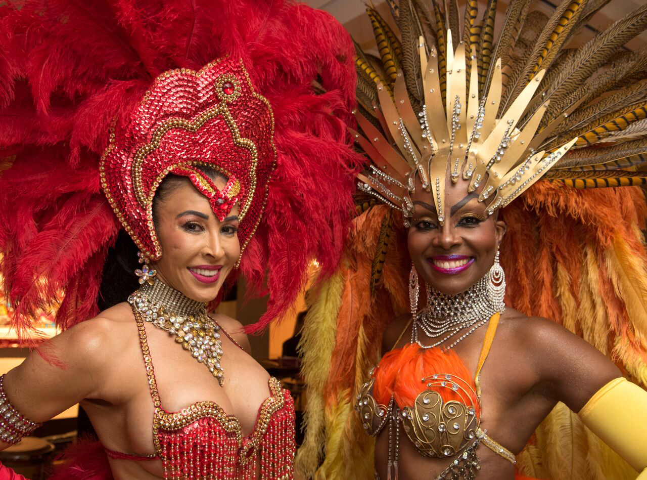 Rio Carnival Showgirls at Coral Springs Museum of Art's "Blame it on Rio" event.   Photos by Adam Baron