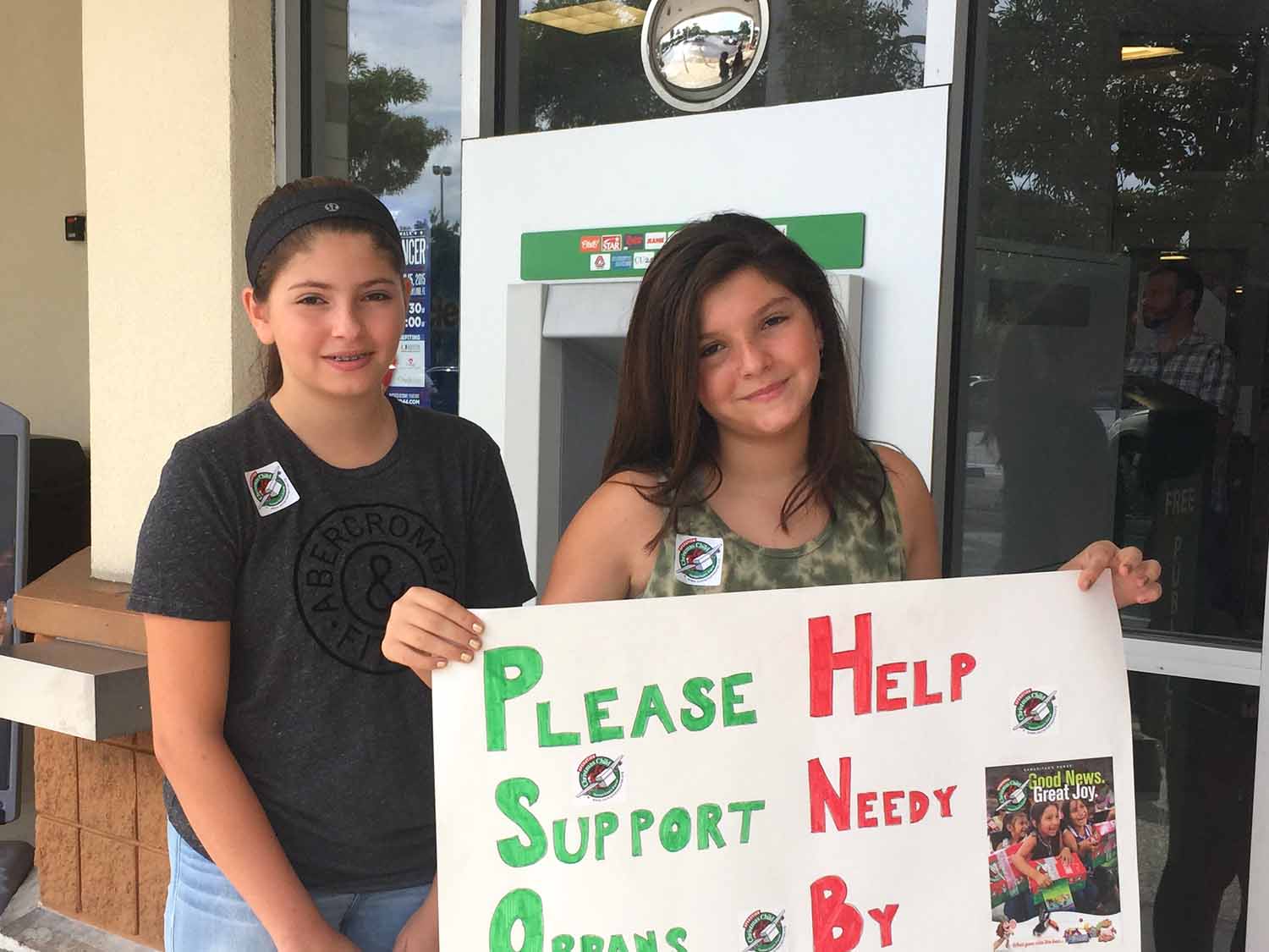 Sisters Angelina, and Gianna ,11 in front of Publix at Sawgrass Center in Coral Springs