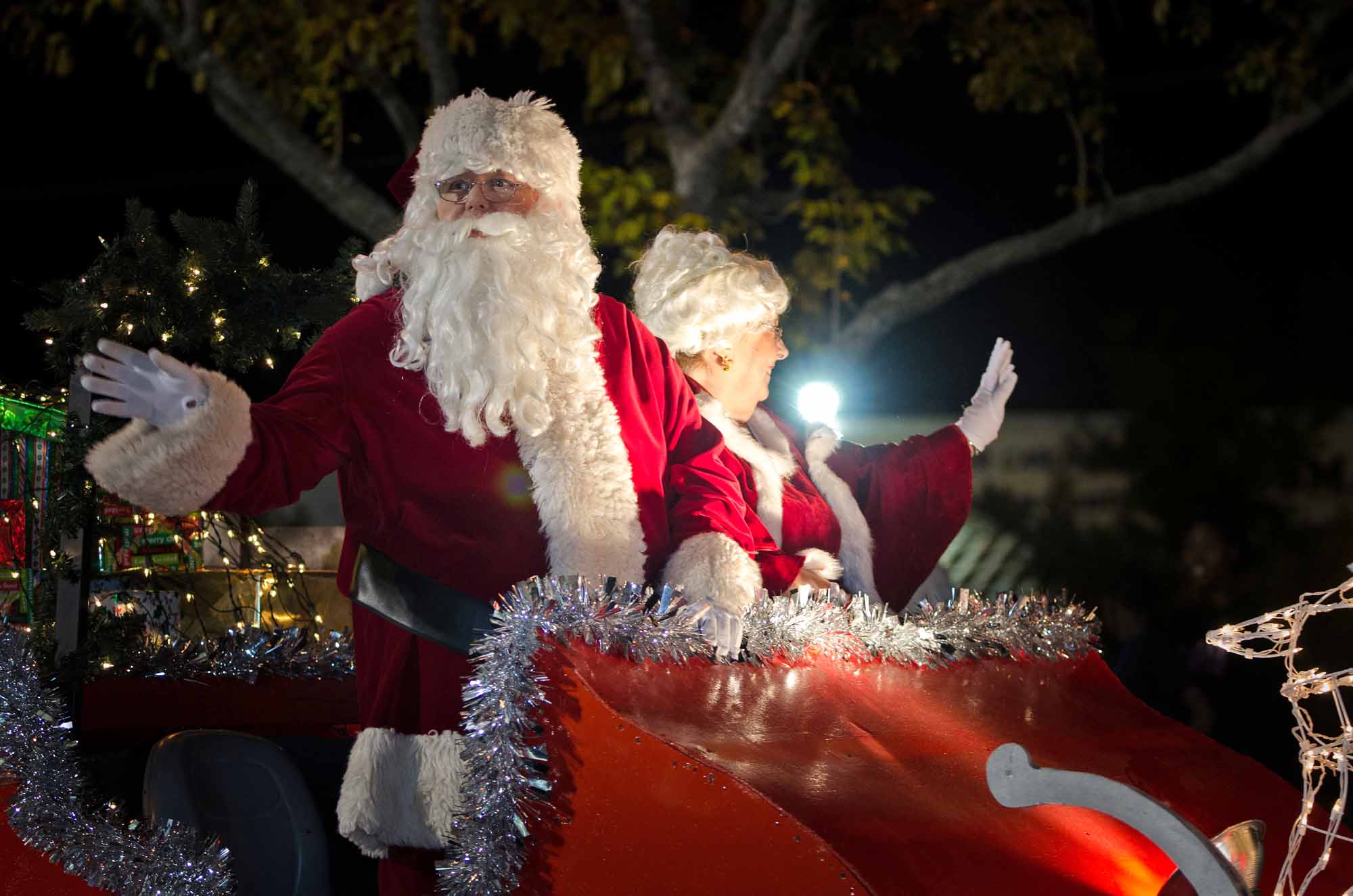 Santa Claus and Mrs Claus at last year's Holiday Parade. Photo courtesy City of Coral Springs.