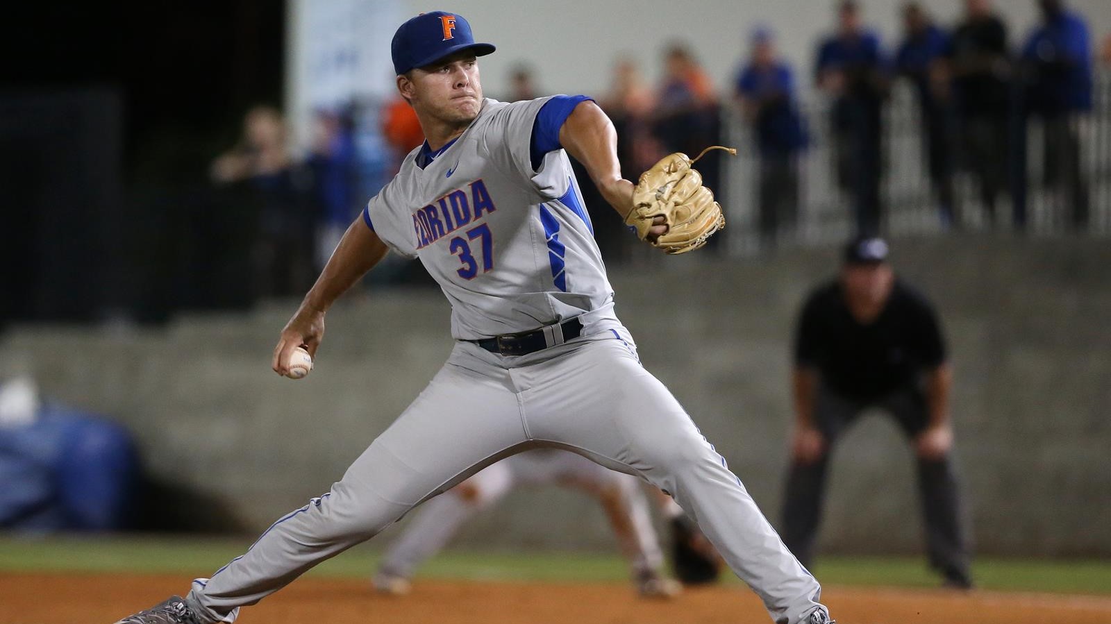 Shaun Anderson of Coral Springs pitching at the University of Florida this past spring.  Photo courtesy photo courtesy of the Florida Gators Athletic Department.