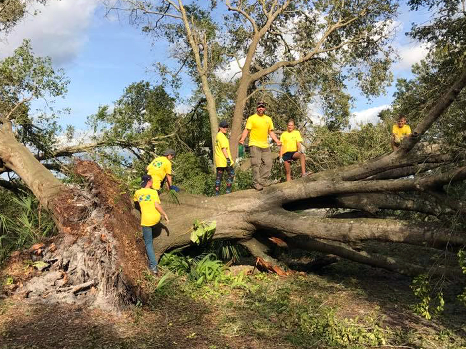 Members of Coral Springs Church of Jesus Christ of Latter-Day Saints volunteering after Hurricane Matthew.