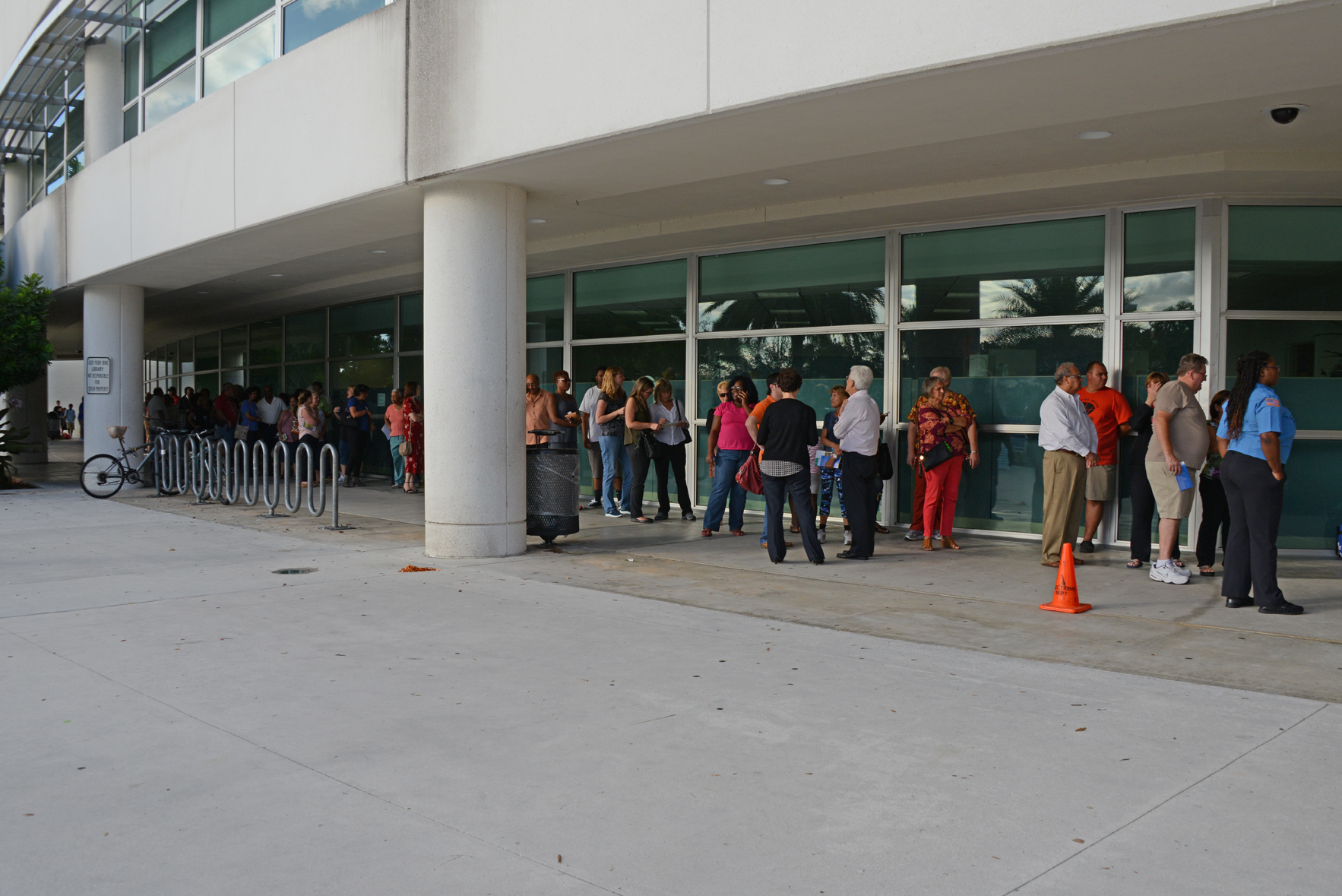 Voters were lined up at the polls at Northwest Regional Library in Coral Springs.