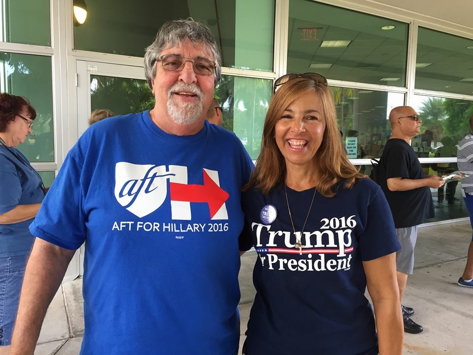 Coral Springs residents Roy Trachtenberg and Susan Ruspantini at the Northwest Regional Library during early voting. 