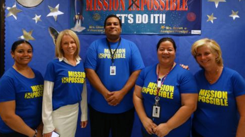 Christianne Weiner (right) pictured with other faculty at Coral Springs Elementary School. Courtesy Broward County Public Schools