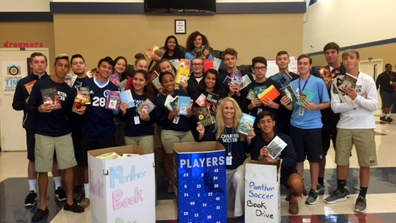 Coral Springs Charter School Soccer Teams Hold Book Drive
