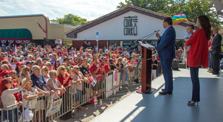 Gubernatorial Candidate Ron DeSantis Stops in Coral Springs for a Campaign Rally