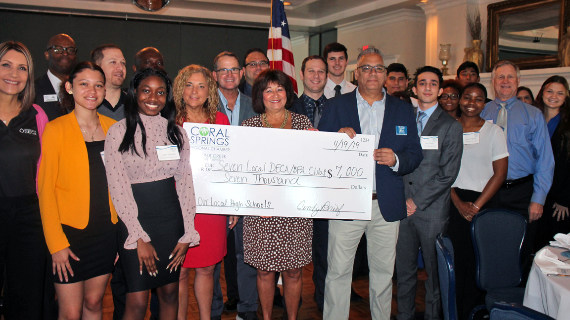 Coral Springs Chamber Donates Funds to Local High School Business Clubs