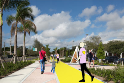 New York Artist Rolls Out the Yellow Carpet for Coral Springs' Latest Public Art Installation