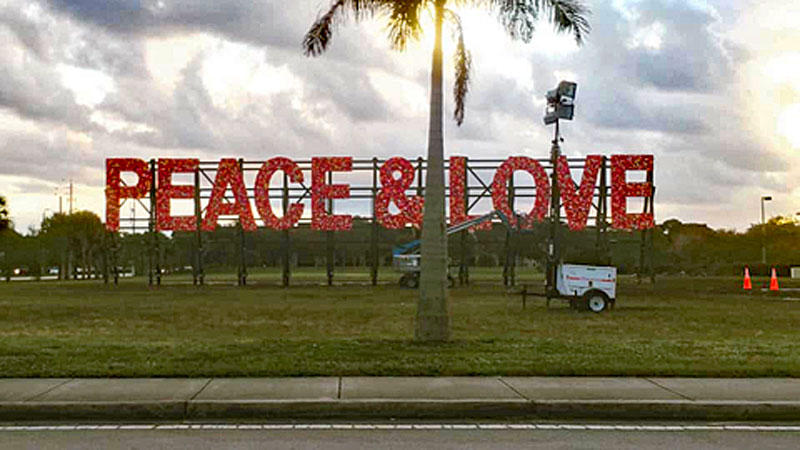 Community Installation of 'PEACE & LOVE' to be Unveiled Valentine’s Day