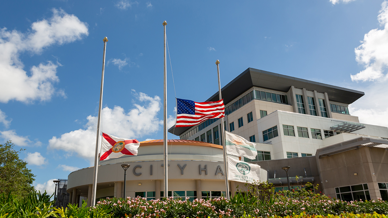 president and governor coral springs flags half staff