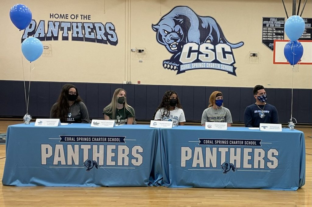 5 Coral Springs Charter Athletes Officially Sign to Play in College