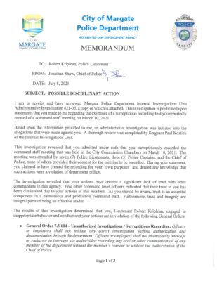 Lt. Robert Kriplean IA Investigation 2