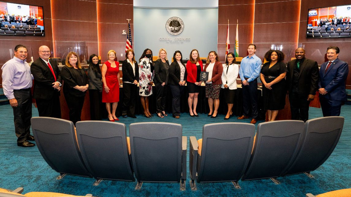 Coral Springs Department of Budget and Strategy was recognized as one of only 31 local government organizations in the nation to receive the ICMA Certificate of Excellence