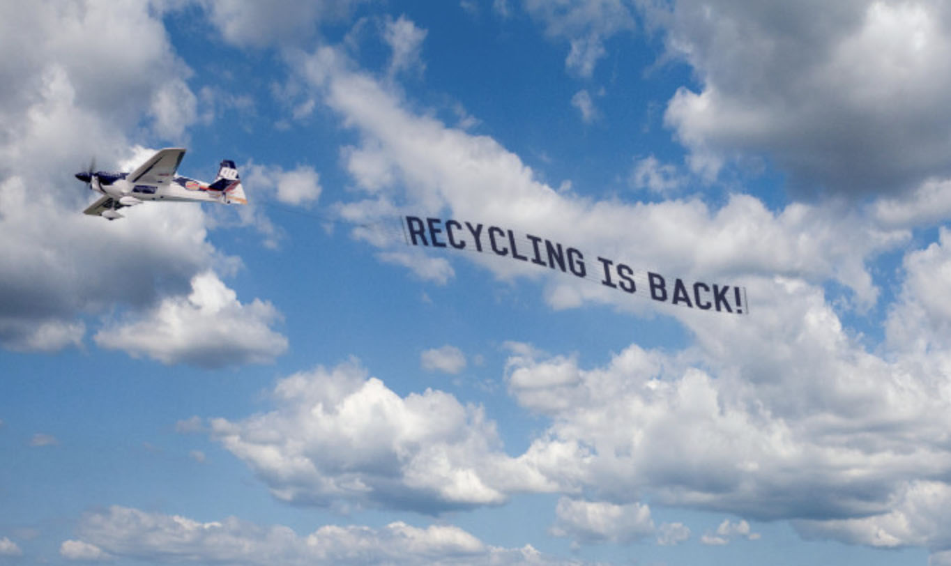 City Takes to the Skies Reminding Residents Recycling is Back