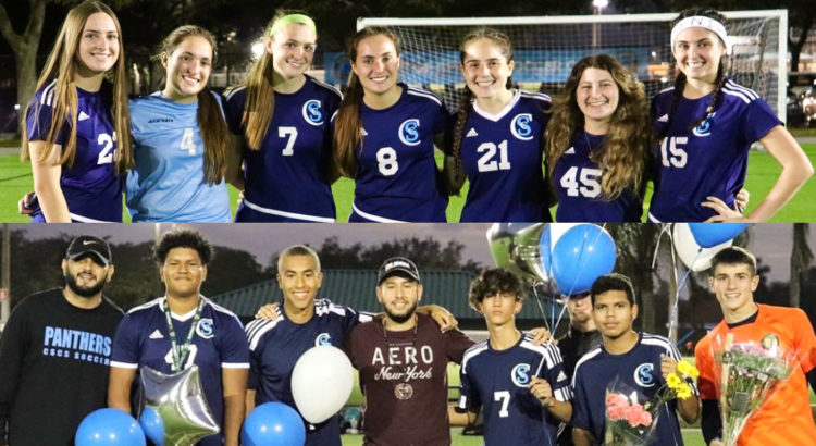 Coral Springs Charter Boys and Girls Soccer Team Honor Senior Class