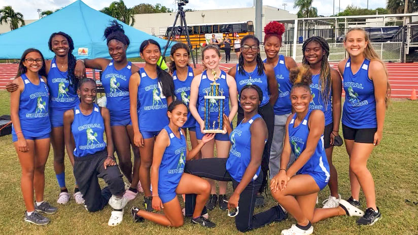 Coral Springs High School girls track and field team. {Courtesy}