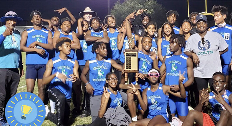 Coral Springs High School girls track and field team. {Courtesy}