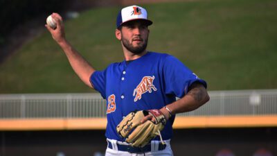 Tommy Romero throws a pitch for Durham Bulls. (Courtesy Romero)