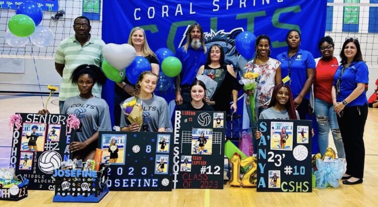 Coral Springs High School Girls Volleyball Wins on Senior Day to Remain Unbeaten