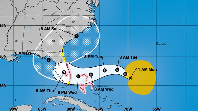 Hurricane Watch In Effect Ahead of Subtropical Storm Nicole