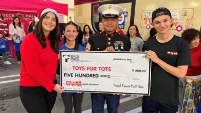 Tropical Financial Credit Union Brings Joy to South Florida Children with Generous Donation to Toys for Tots