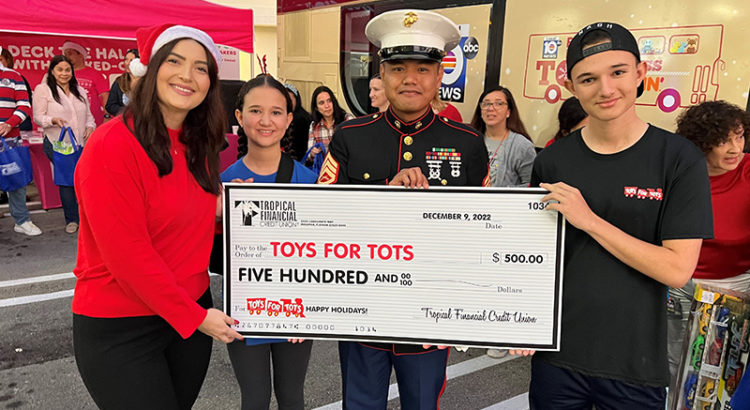 Tropical Financial Credit Union Brings Joy to South Florida Children with Generous Donation to Toys for Tots