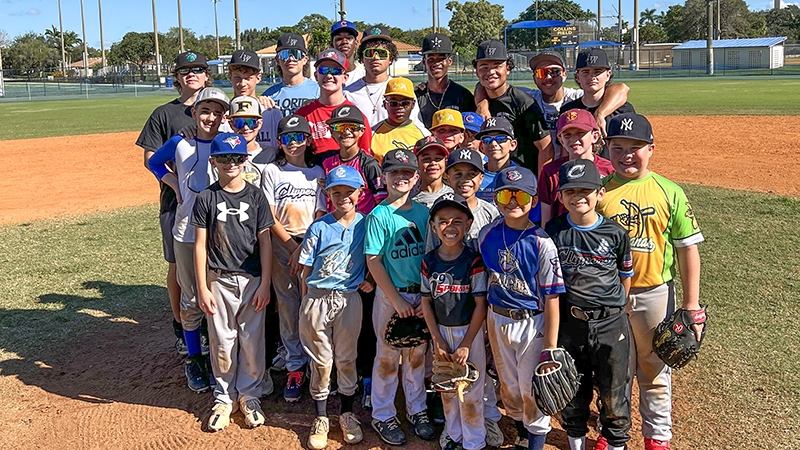 Coral Glades Baseball Team Gives Back to the Community at Winter Baseball Camp
