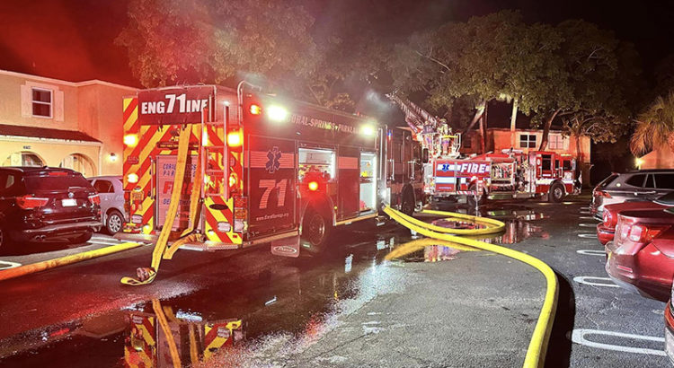 Two-Alarm Fire in Coral Springs Destroys Several Condo Units; No Injuries