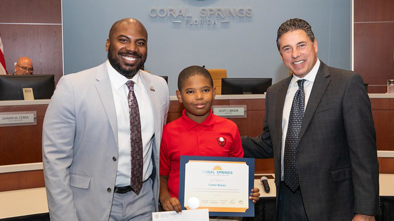 City Commission Recognizes Carter Bonas, SportsKid of the Year 2022, For Achievements