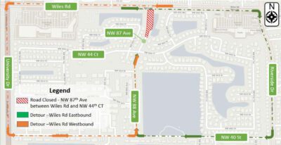 NW 87th Avenue Detour Map