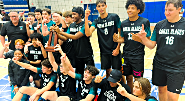 Coral Glades Boys Volleyball Dominates City to Win 1st District Championship in School History