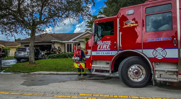 Car Fire Erupts in Coral Springs; Home Spared from Damage