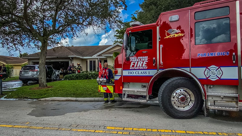Car Fire Erupts in Coral Springs; Home Spared from Damage