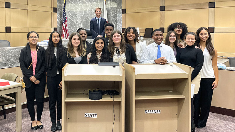 Sawgrass Springs Middle School Debate Club Partners with NSU to compete in the ‘Street Law’ Program