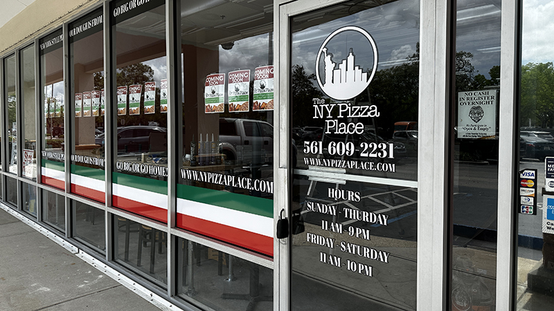 The New York Pizza Place at the Sawgrass Center near Heron Bay. {Talk Media}