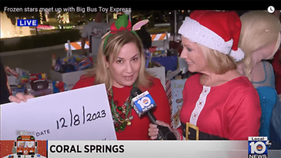 Local 10’s Big Bus Toy Express Returns to The Walk to Support Toys for Tots