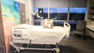 new hospital room at broward health