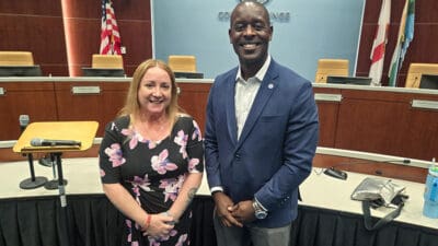School Board member Lori Alhadeff and Broward Schools Superintendent Dr. Howard Hepburn