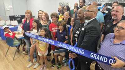 ribbon cutting at artnest