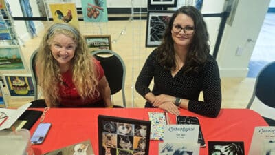 Members of the Coral Springs Artist Guild Shelly Kaye and Emily Emond at the Pine & Palm Market