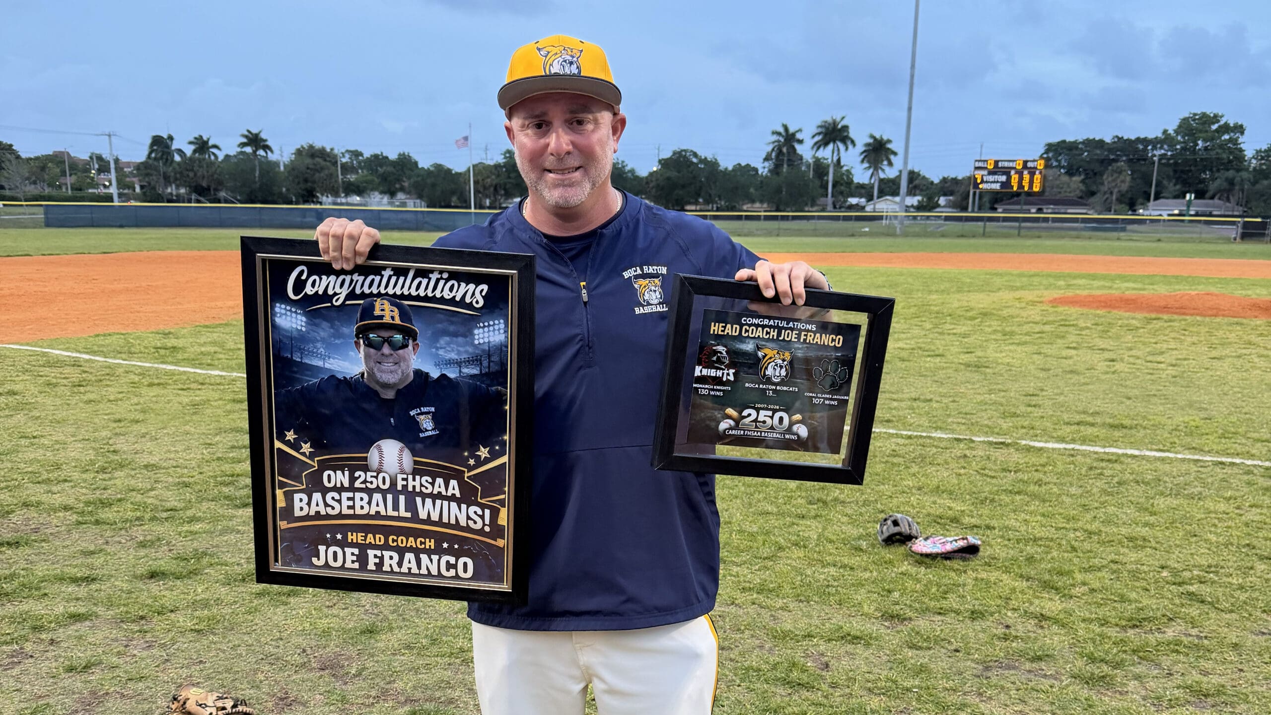 Longtime Coral Springs Resident and Baseball Coach Joe Franco Earns 250th Career Victory