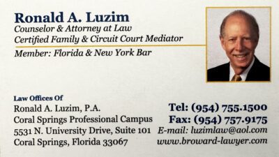 Ronald Luzim: Family and Divorce Law, Estate Planning, and Business Law